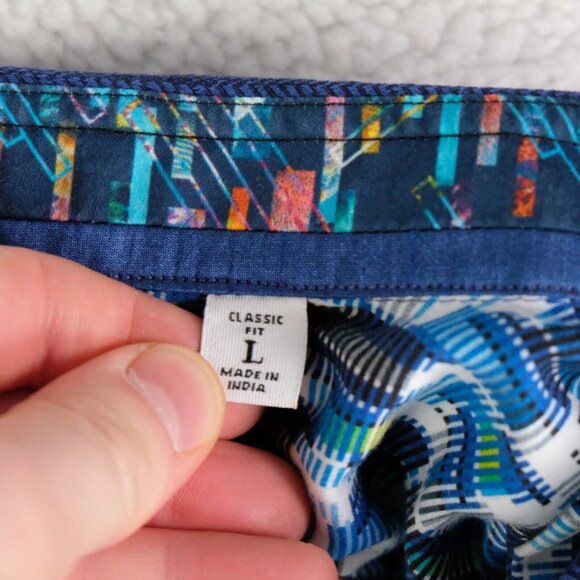 Robert Graham Shirt Mens Large Blue Striped Button Up Classic Colorful - Picture 8 of 10